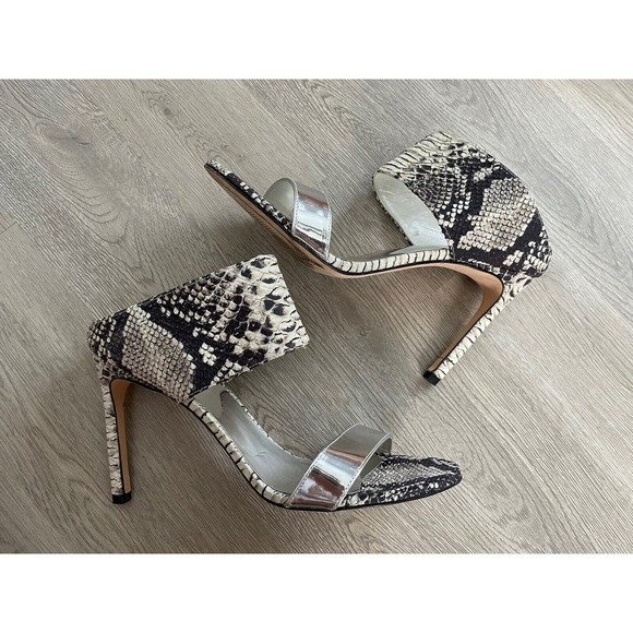 Stuart Weitzman US9 Sandals Myslide Mules Snake Stiletto Pumps - Picture 1 of 12